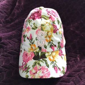 Kids Pink Floral Seattle Mariners Hat